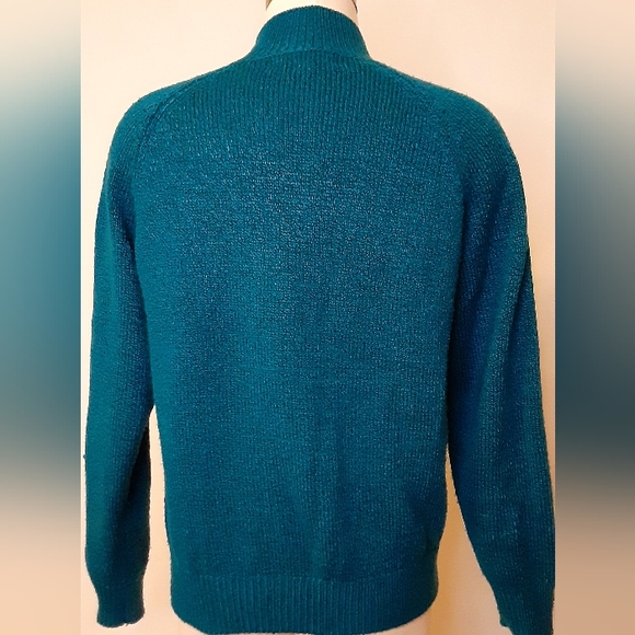 Beautiful teal cable knit sweater EPOC - Picture 2 of 3